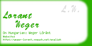 lorant weger business card